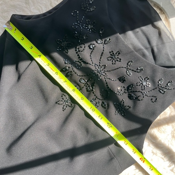 S.L. Fashions Dress Black 100% Polyester Pullover Beaded sleeveless Formal Y2K - Picture 8 of 8